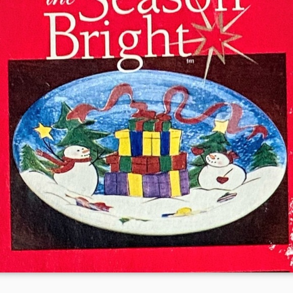 NIB Make the Season Bright Hand Painted 8” Salad/Dessert Plates - Picture 4 of 14